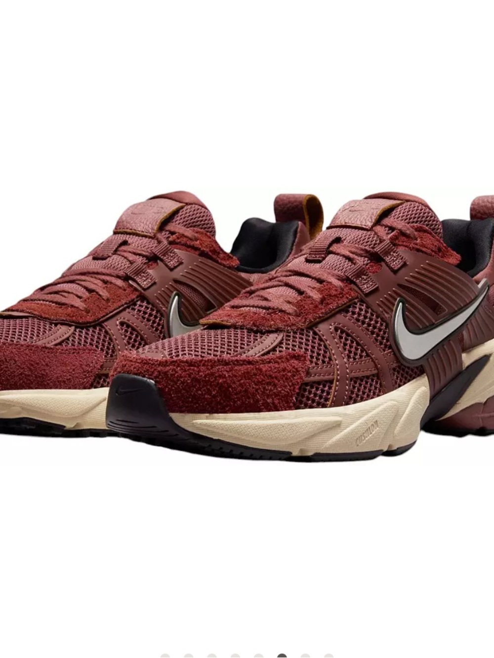 Nike Burgundy Trainer with Cream Midsole